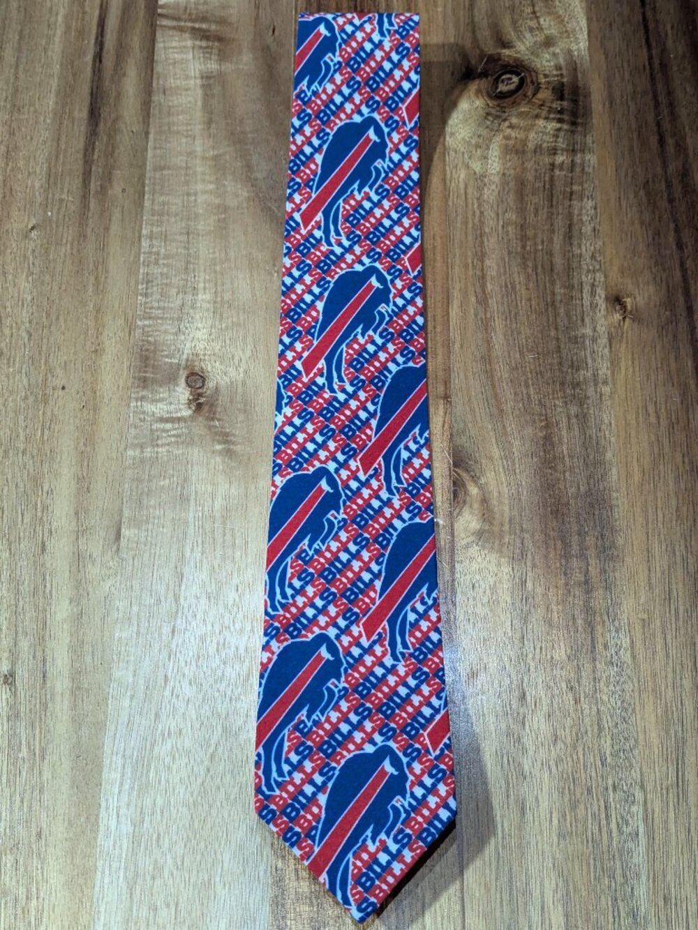 Buffalo Bills Small Wordmark Men's Neck Tie. Custom handmade. New